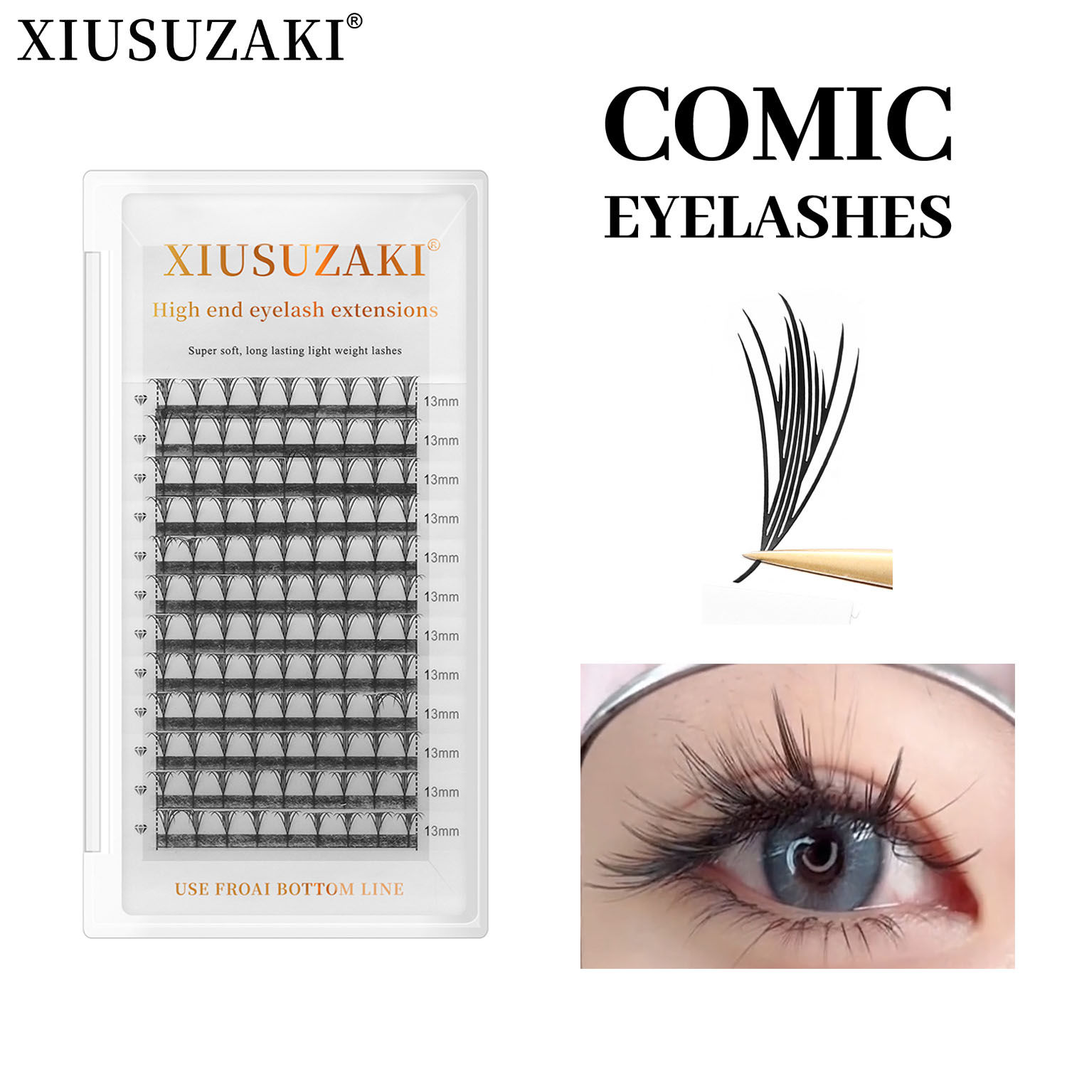 XIUSUZAKI Comic Pteris Lashes  - Eyelash Extension Volume Styles のレビューと価格