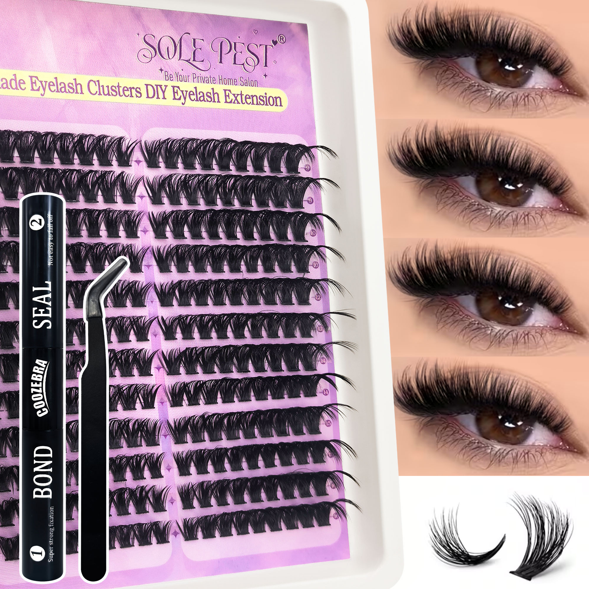 216-Cluster Curled & Thick 3 D - Eyelash Extension Equipment のレビューと価格