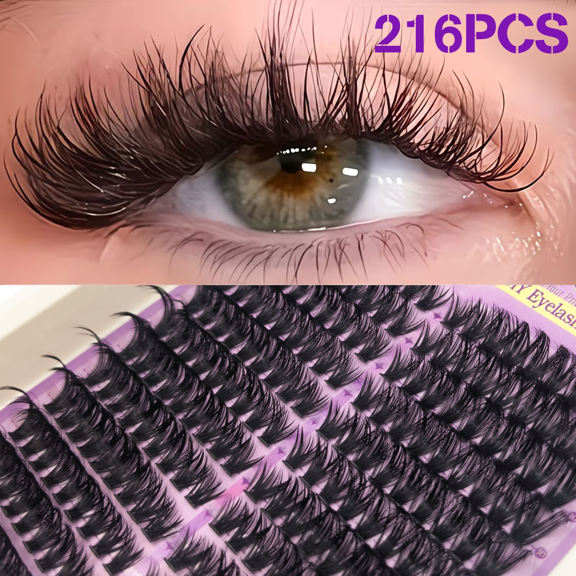 216-Cluster Curled & Thick 3 D - Eyelash Extension Equipment のレビューと価格