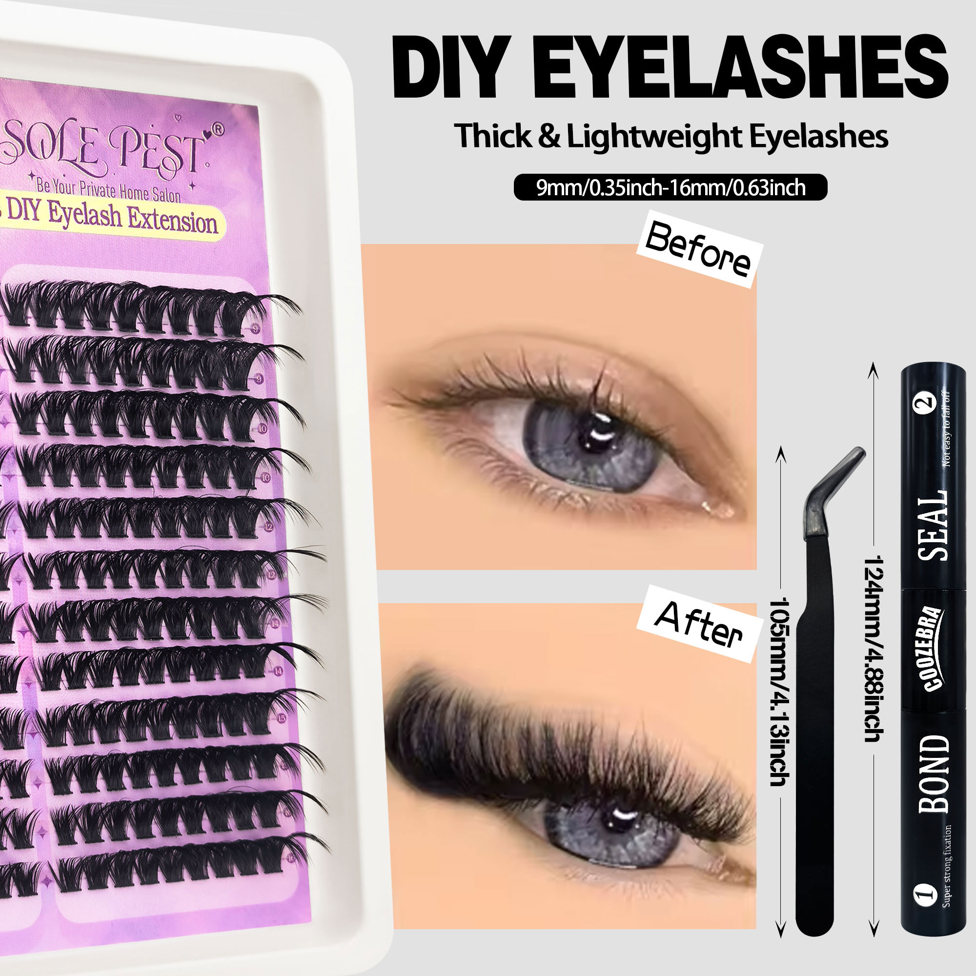 216-Cluster Curled & Thick 3 D - Eyelash Extension Equipment のレビューと価格
