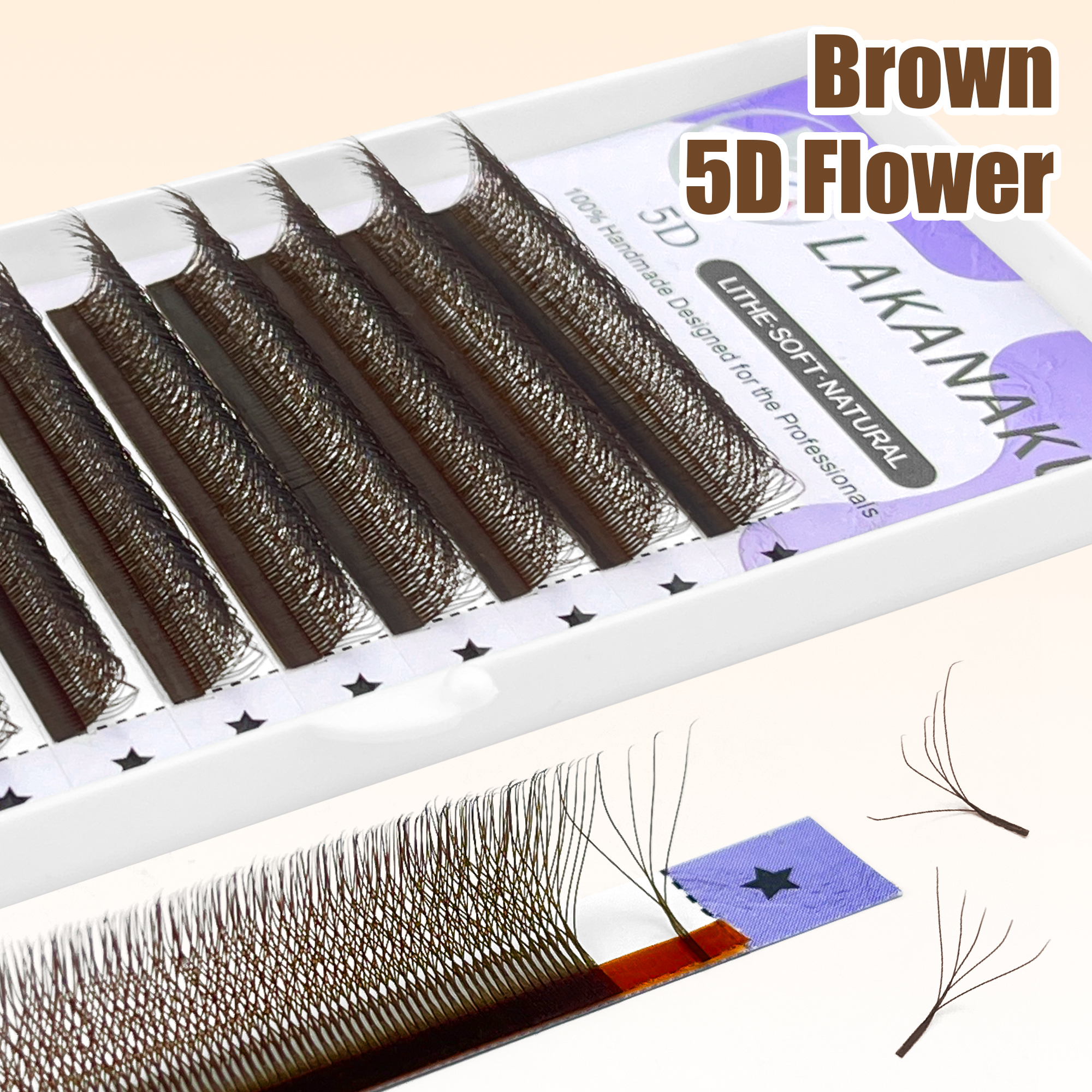 LAKANAKU M Curl Brown 5D W Sty - Eyelash Extension Volume Styles のレビューと価格