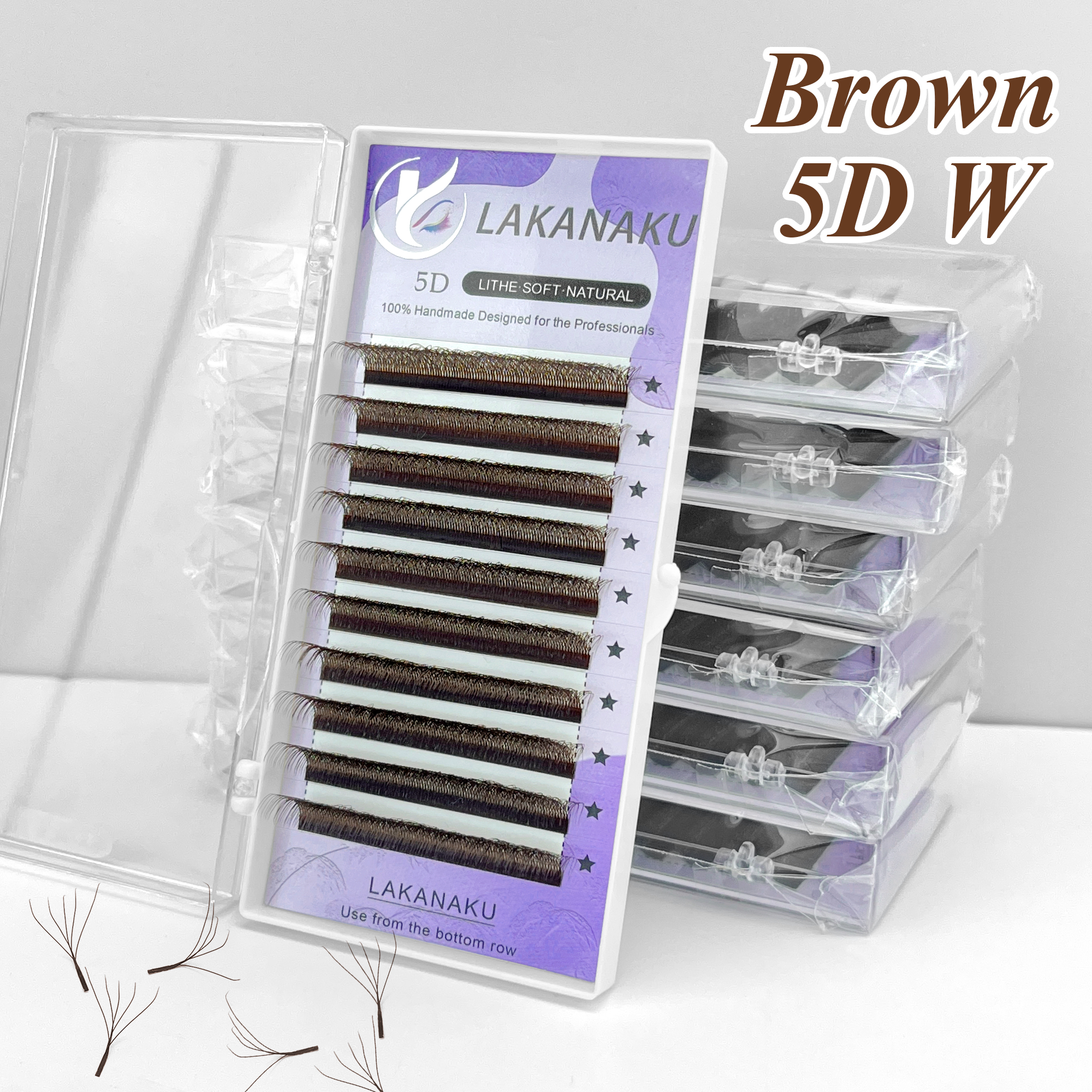 LAKANAKU M Curl Brown 5D W Sty - Eyelash Extension Volume Styles のレビューと価格