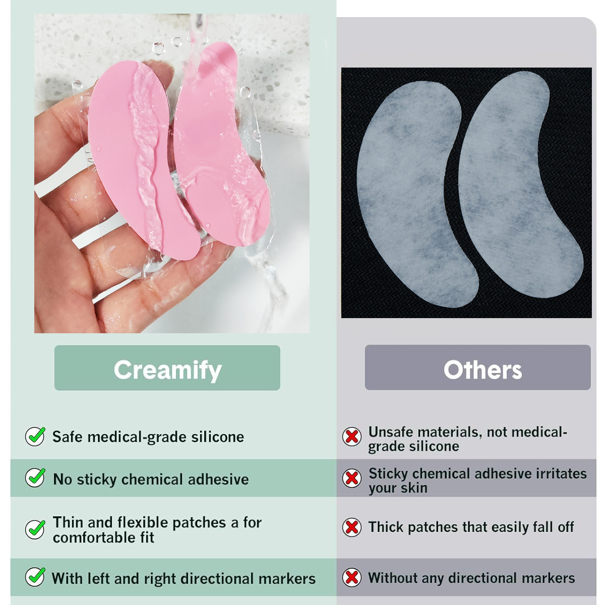 1Pair Reusable Eyelash Pads Si - Eyelash Extension Eye Mask のレビューと価格
