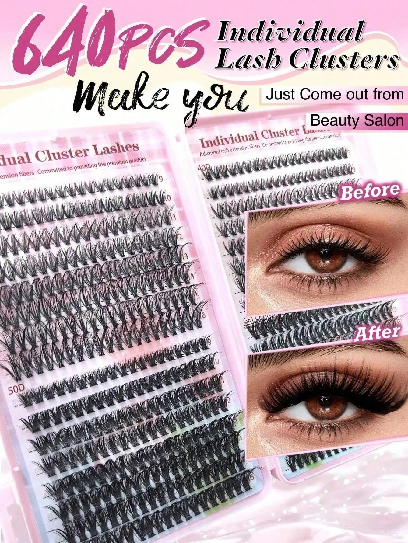 640Pcs Lash Clusters Kit 30D+4 - Eyelash Extension Equipment のレビューと価格