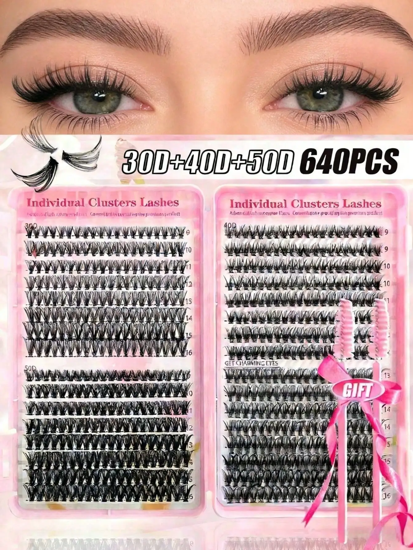 640Pcs Lash Clusters Kit 30D+4 - Eyelash Extension Equipment のレビューと価格