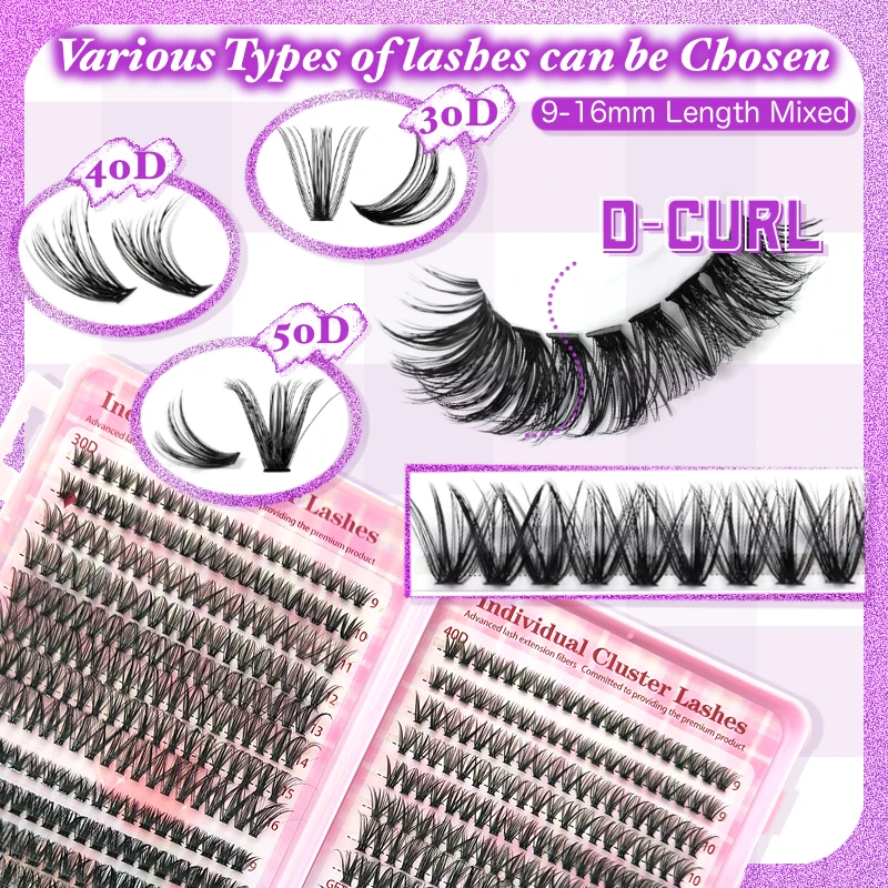 640Pcs Lash Clusters Kit 30D+4 - Eyelash Extension Equipment のレビューと価格
