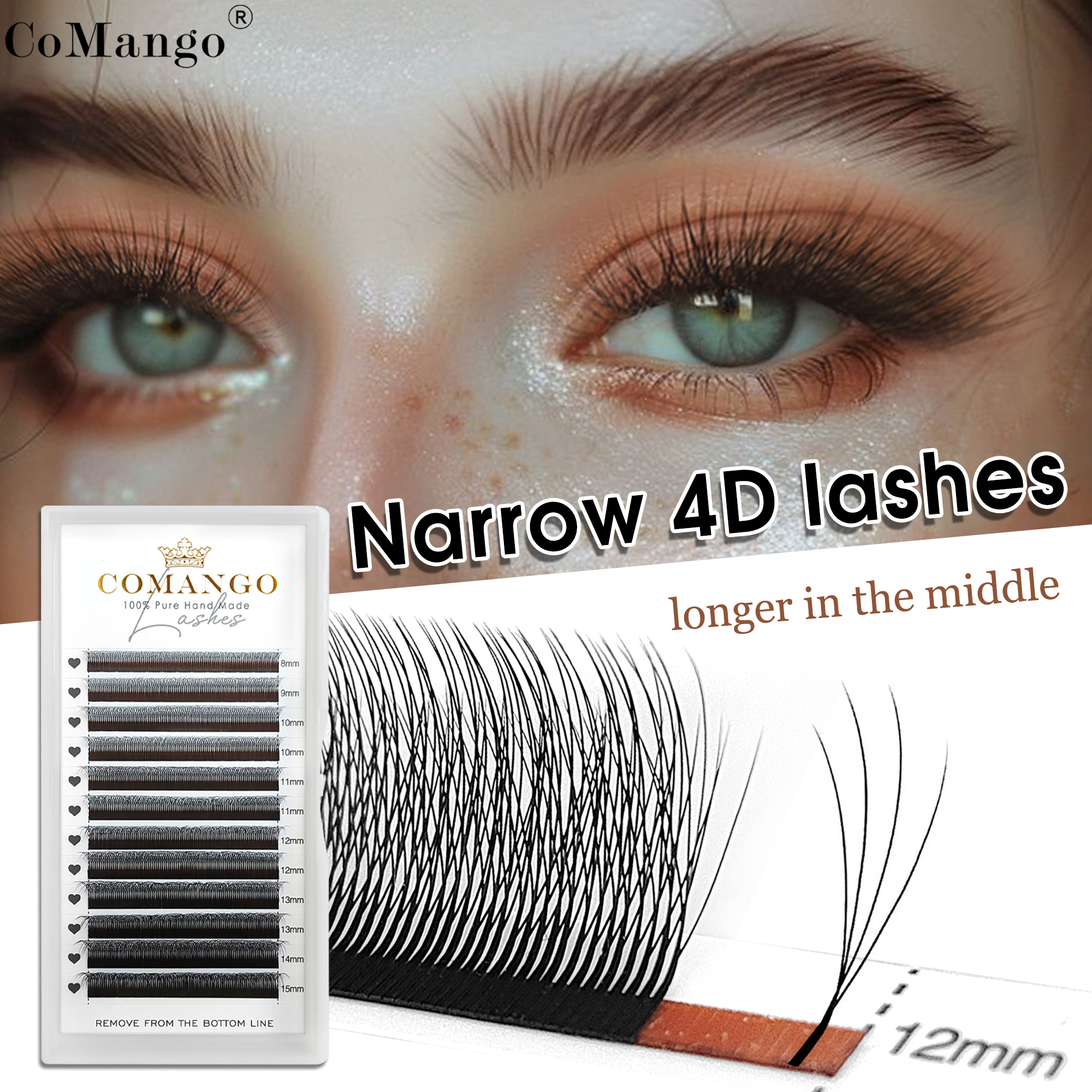 CoMango Narrow 4D Hand Woven W - Eyelash Extension Volume Styles のレビューと価格