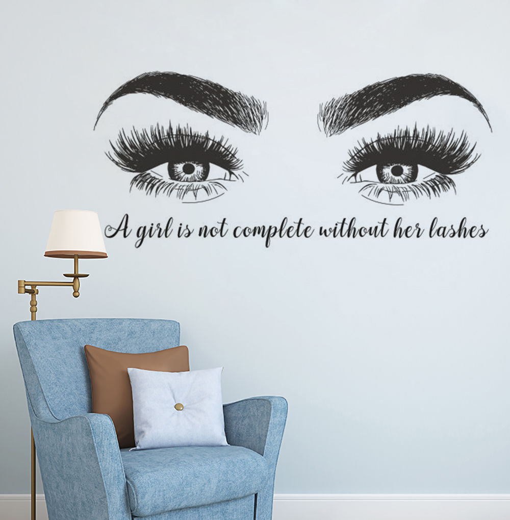 Eyelashes Eyebrows Vinyl Wall  - Eyelash Extension Quotes のレビューと価格