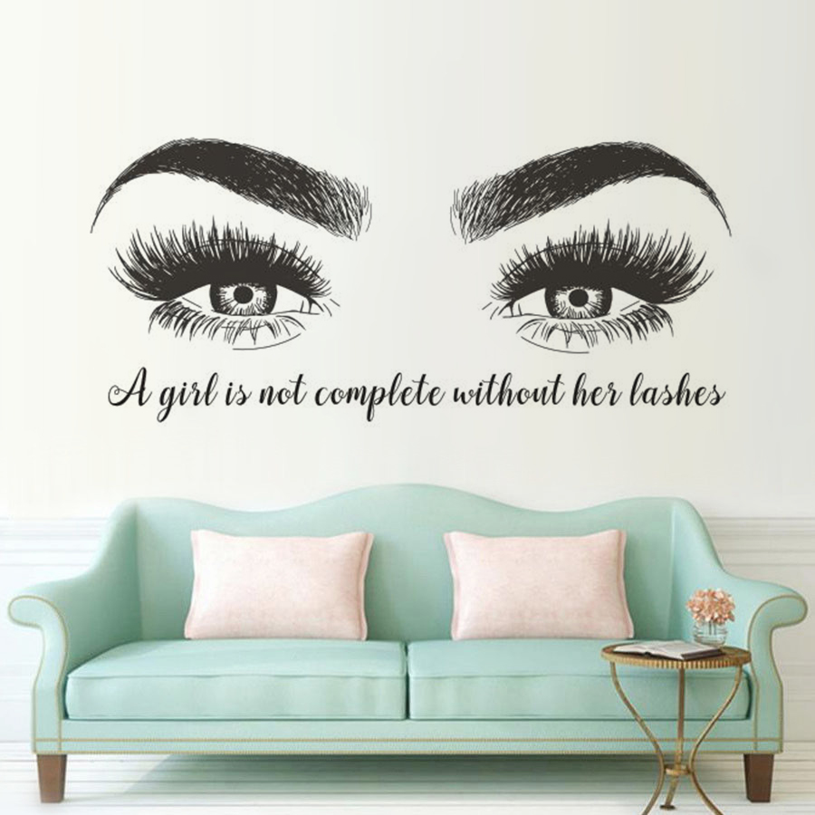 Eyelashes Eyebrows Vinyl Wall  - Eyelash Extension Quotes のレビューと価格