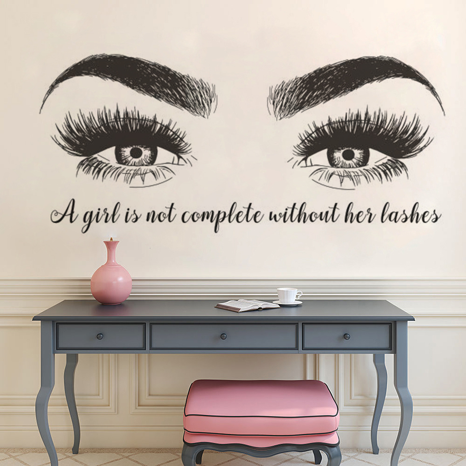 Eyelashes Eyebrows Vinyl Wall  - Eyelash Extension Quotes のレビューと価格