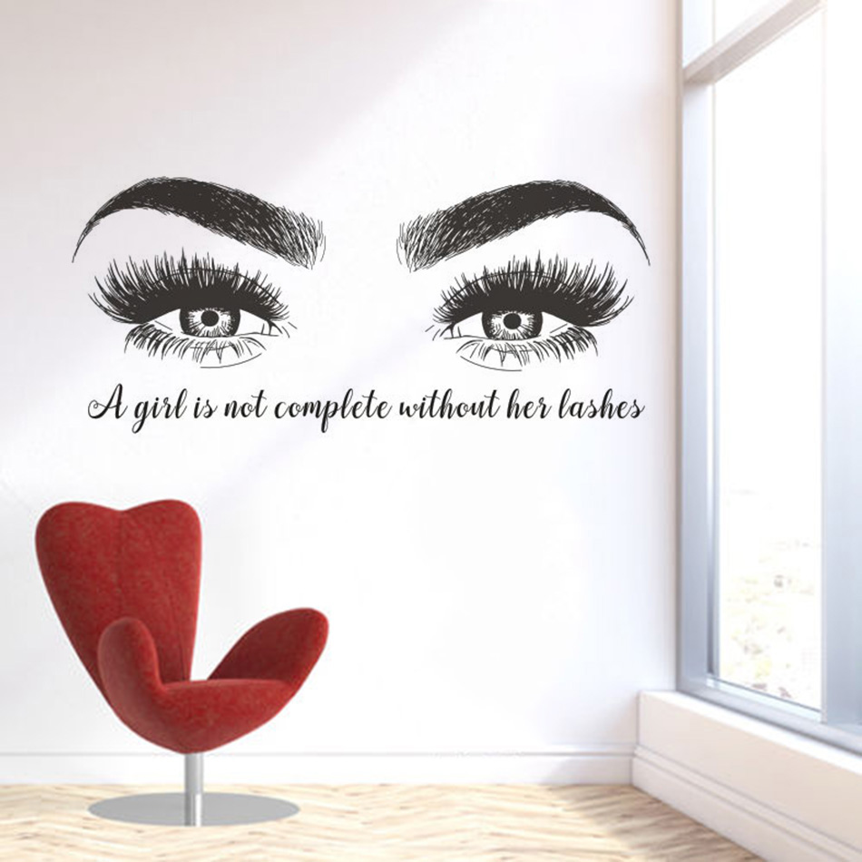 Eyelashes Eyebrows Vinyl Wall  - Eyelash Extension Quotes のレビューと価格