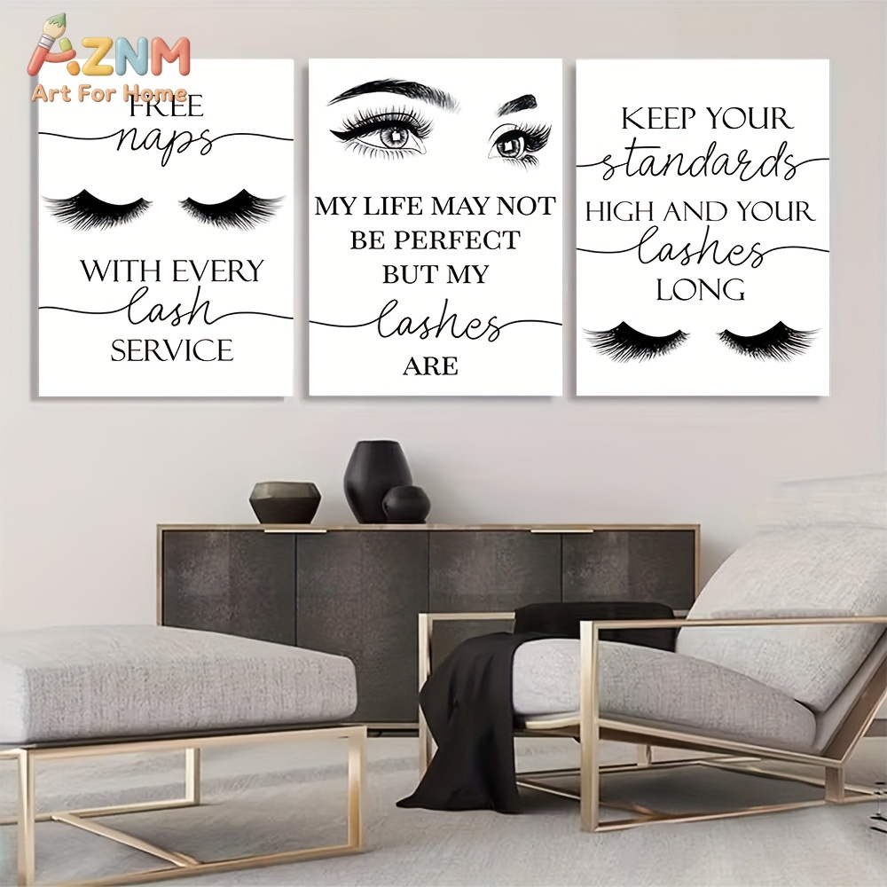 3pcs Unframed Beautiful Inspir - Eyelash Extension Quotes のレビューと価格