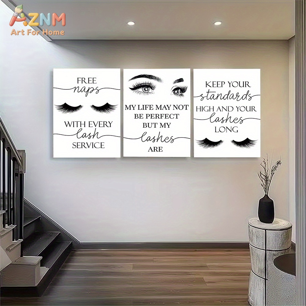 3pcs Unframed Beautiful Inspir - Eyelash Extension Quotes のレビューと価格