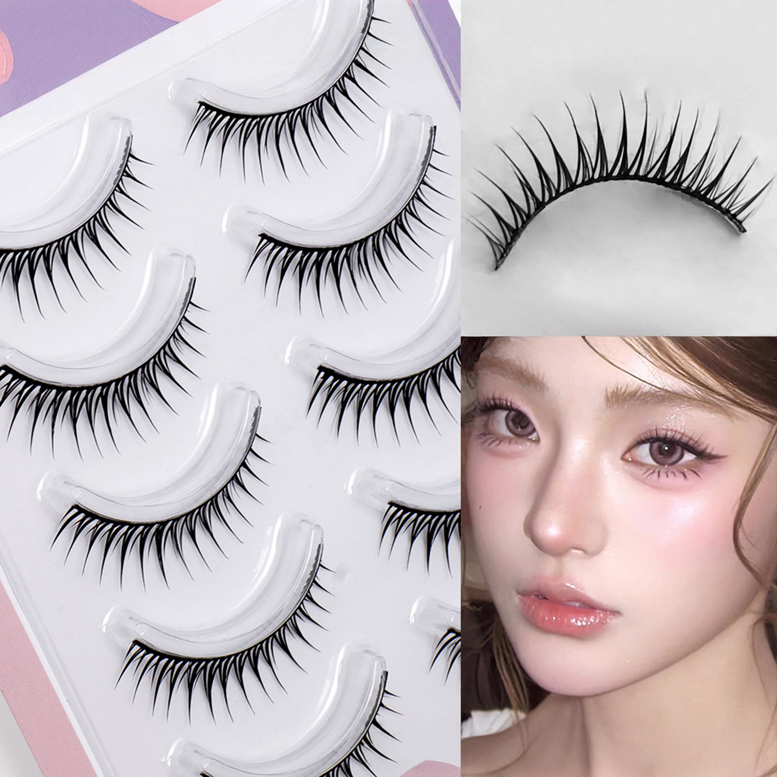 5 Pairs Korean Style False Eye - Eyelash Extension Volume Styles のレビューと価格
