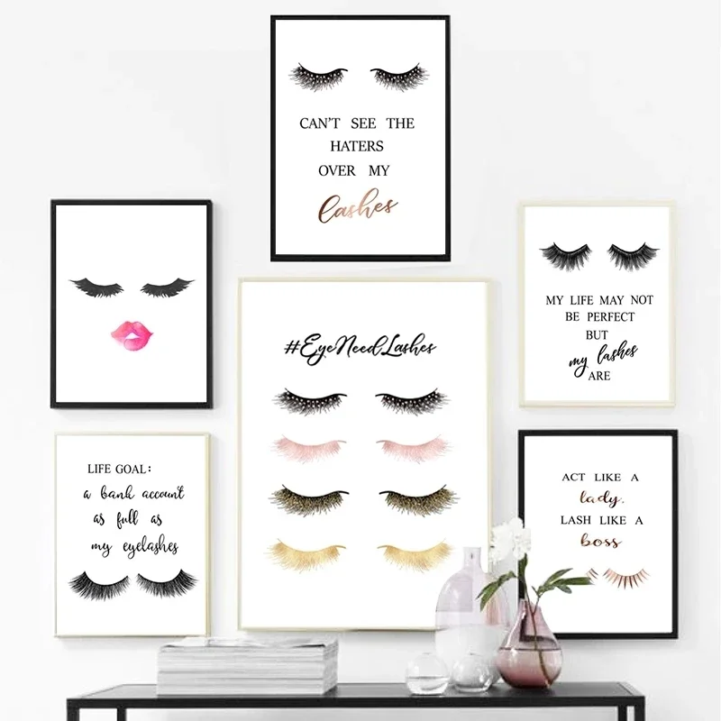 1pc frameless Canvas Painting  - Eyelash Extension Quotes のレビューと価格